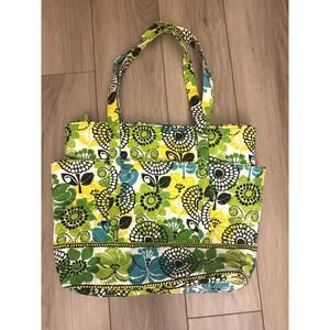 Vera Bradley Go Round Tote Bag in Retired Lime Green Pattern